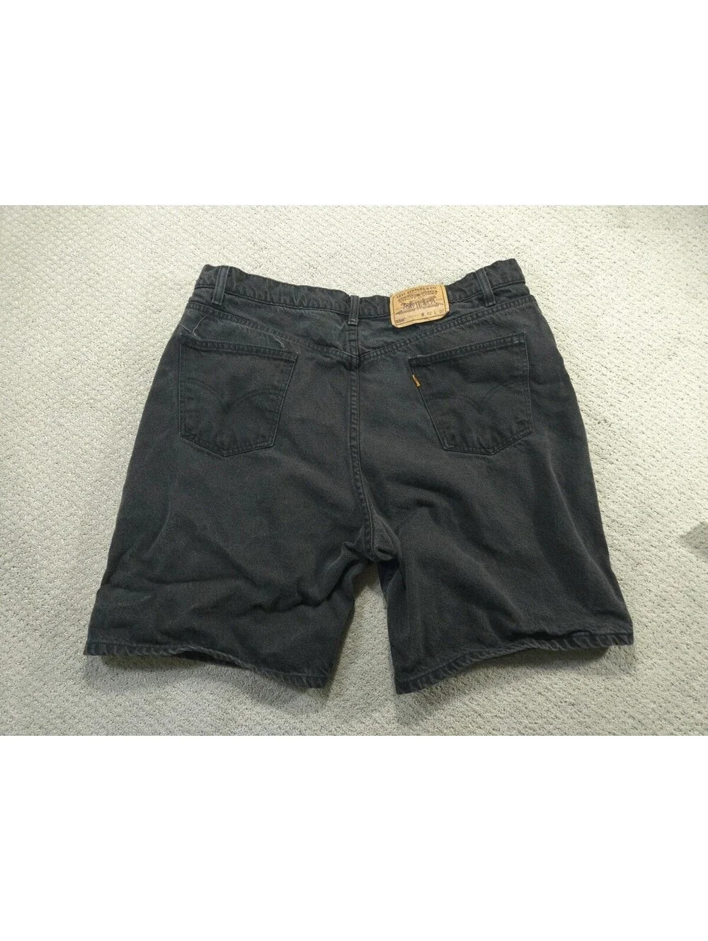 Levis 550 Shorts Mens 42 Black Denim Vintage Orange Tab Relaxed Fit 1997